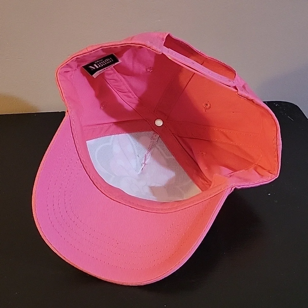 Disney Minnie Mouse Hat Cap Pink Snap Back Girls Full Logo Adjustable